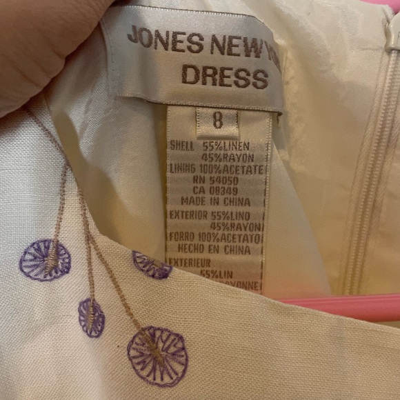 Jones New York linen blended dress midi 8 womens euc - Picture 3 of 7